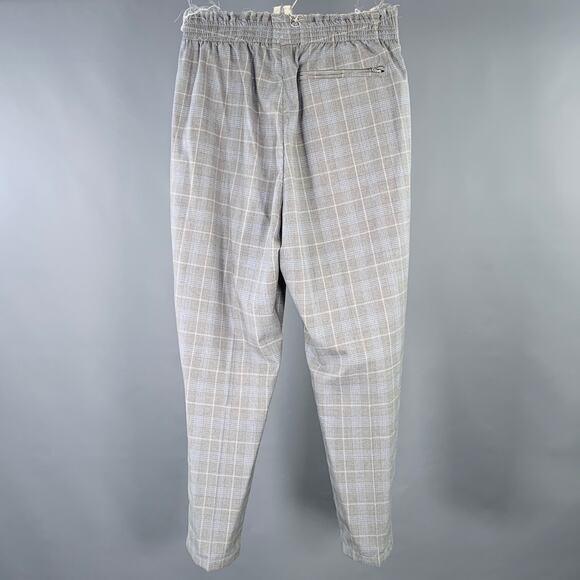 CAMIEL FORTGENS Size S Grandma Grey Plaid Wool Elastic Waistband Casual Pants - Picture 3 of 4